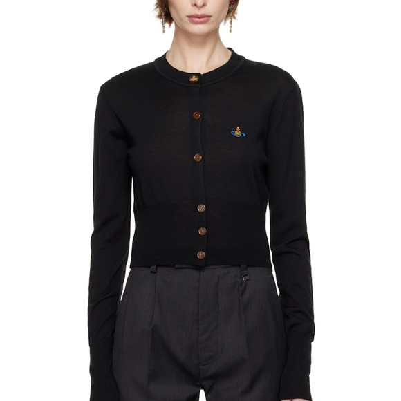 VIVIENNE WESTWOOD Black Bea Cropped Cardigan - Picture 1 of 10